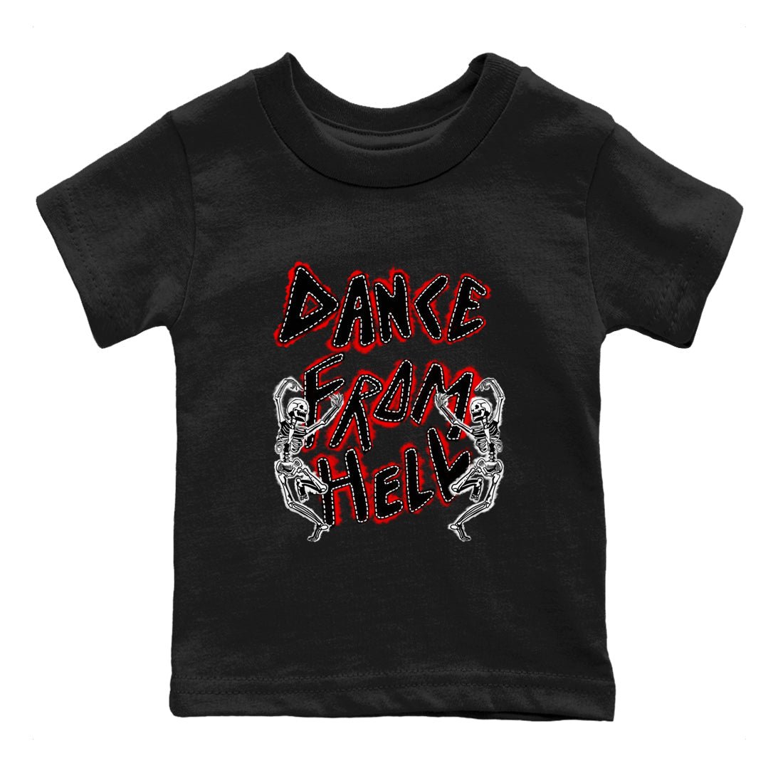 1s Black Toe Reimagined shirts to match jordans Dance From Hell unique Halloween sneaker tee Air Jordan 1 Black Toe Reimagined match shoes to clothes SNRT Sneaker Tees Youth Baby Black 2 tee