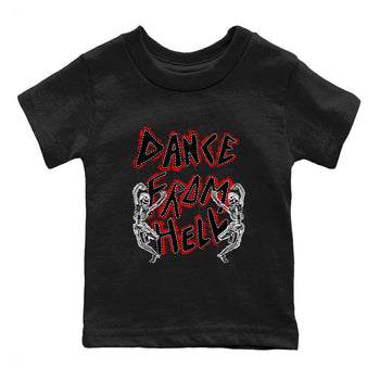 1s Black Toe Reimagined shirts to match jordans Dance From Hell unique Halloween sneaker tee Air Jordan 1 Black Toe Reimagined match shoes to clothes SNRT Sneaker Tees Youth Baby Black 2 tee