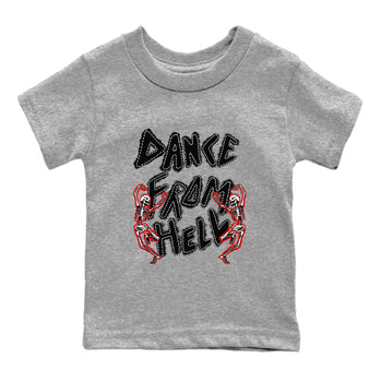 1s Black Toe Reimagined shirts to match jordans Dance From Hell unique Halloween sneaker tee Air Jordan 1 Black Toe Reimagined match shoes to clothes SNRT Sneaker Tees Youth Baby Heather Grey 2 tee