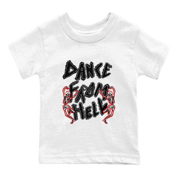 1s Black Toe Reimagined shirts to match jordans Dance From Hell unique Halloween sneaker tee Air Jordan 1 Black Toe Reimagined match shoes to clothes SNRT Sneaker Tees Youth Baby White 2 tee