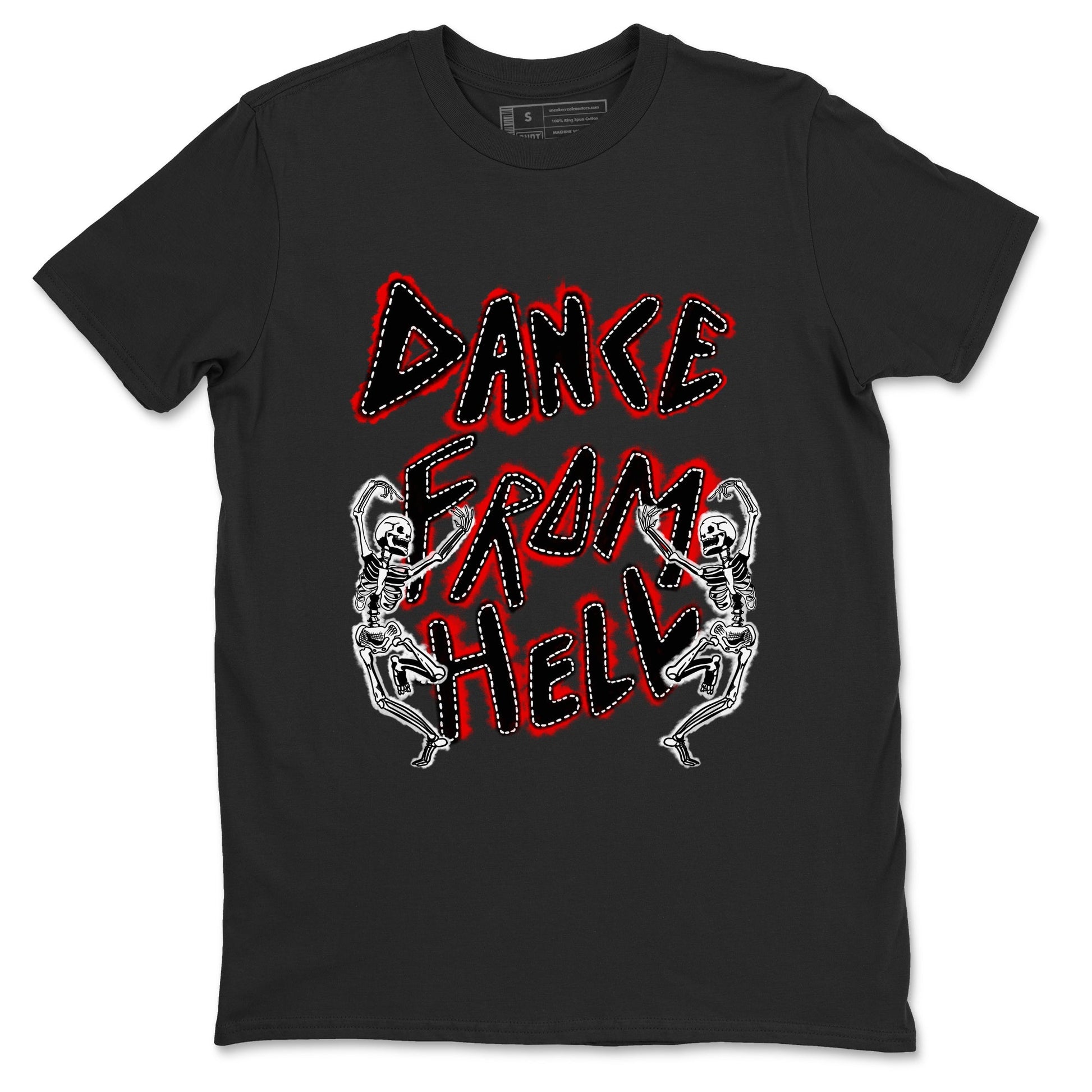 1s Black Toe Reimagined shirts to match jordans Dance From Hell unique Halloween sneaker tee Air Jordan 1 Black Toe Reimagined match shoes to clothes SNRT Sneaker Tees unisex cotton Black 2 shirts