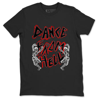 1s Black Toe Reimagined shirts to match jordans Dance From Hell unique Halloween sneaker tee Air Jordan 1 Black Toe Reimagined match shoes to clothes SNRT Sneaker Tees unisex cotton Black 2 shirts