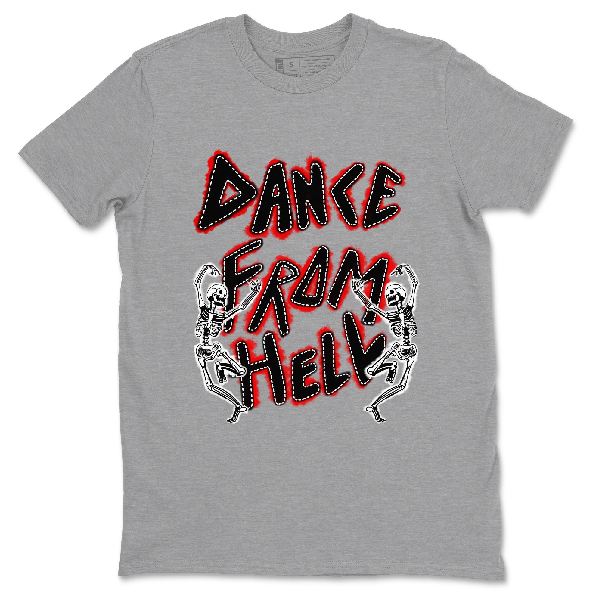 1s Black Toe Reimagined shirts to match jordans Dance From Hell unique Halloween sneaker tee Air Jordan 1 Black Toe Reimagined match shoes to clothes SNRT Sneaker Tees unisex cotton Heather Grey 2 shirts