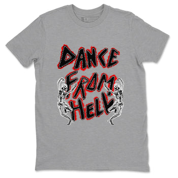1s Black Toe Reimagined shirts to match jordans Dance From Hell unique Halloween sneaker tee Air Jordan 1 Black Toe Reimagined match shoes to clothes SNRT Sneaker Tees unisex cotton Heather Grey 2 shirts
