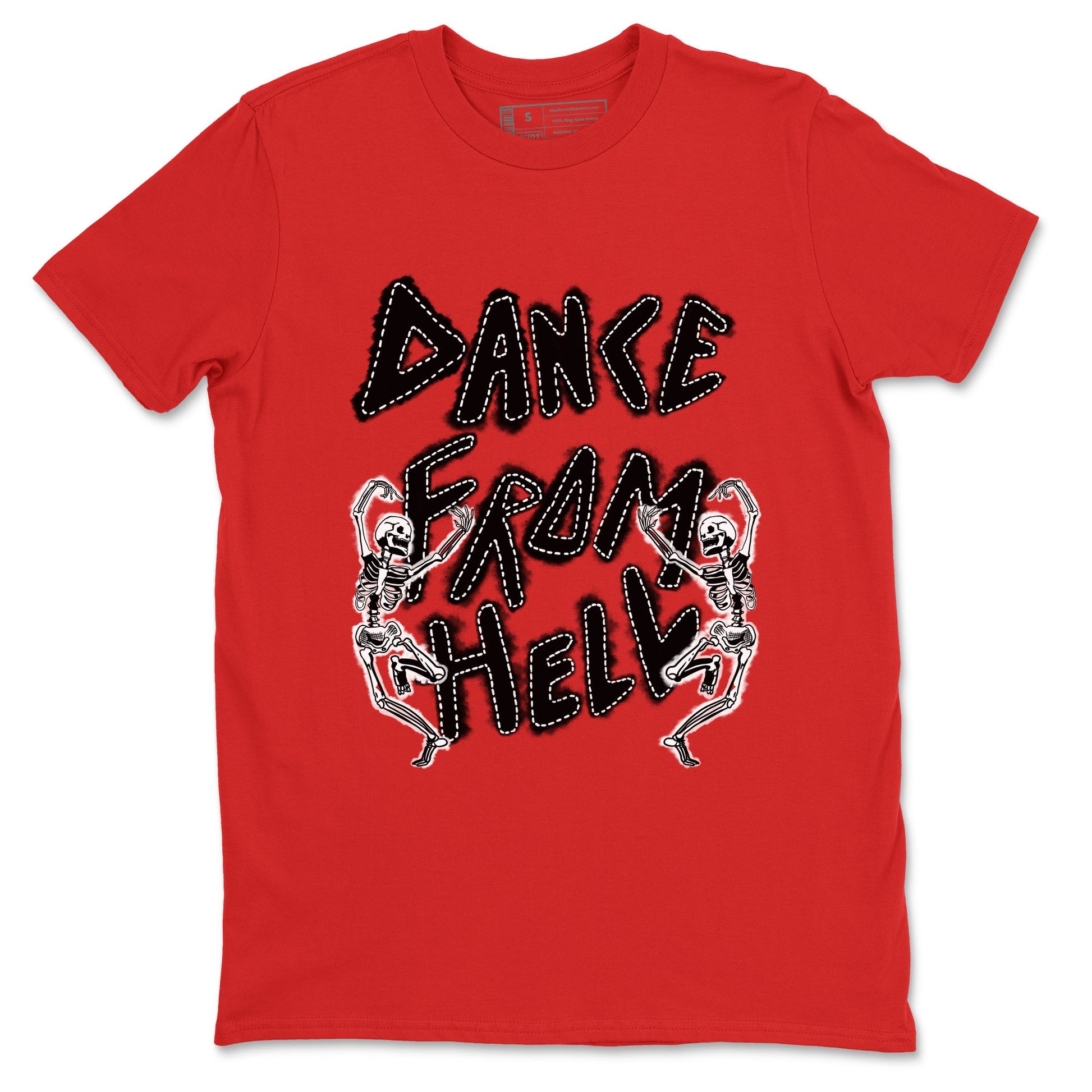 1s Black Toe Reimagined shirts to match jordans Dance From Hell unique Halloween sneaker tee Air Jordan 1 Black Toe Reimagined match shoes to clothes SNRT Sneaker Tees unisex cotton Red 2 shirts