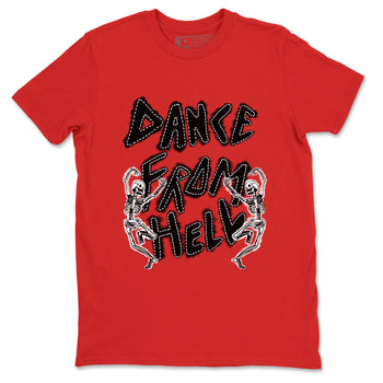 1s Black Toe Reimagined shirts to match jordans Dance From Hell unique Halloween sneaker tee Air Jordan 1 Black Toe Reimagined match shoes to clothes SNRT Sneaker Tees unisex cotton Red 2 shirts