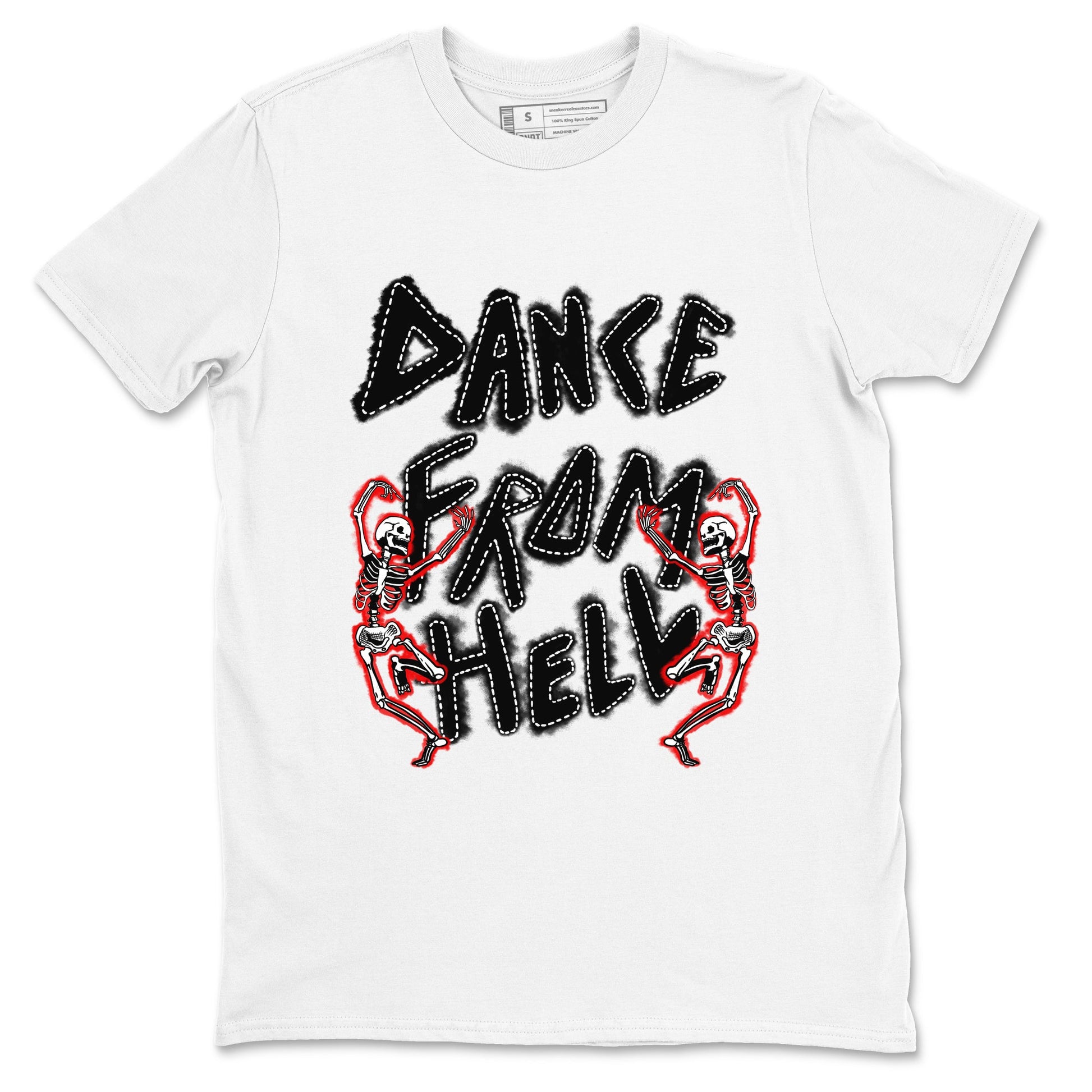 1s Black Toe Reimagined shirts to match jordans Dance From Hell unique Halloween sneaker tee Air Jordan 1 Black Toe Reimagined match shoes to clothes SNRT Sneaker Tees unisex cotton White 2 shirts