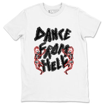 1s Black Toe Reimagined shirts to match jordans Dance From Hell unique Halloween sneaker tee Air Jordan 1 Black Toe Reimagined match shoes to clothes SNRT Sneaker Tees unisex cotton White 2 shirts