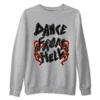 1s Travis Scott Medium Olive shirts to match jordans Dance From Hell unique Halloween sneaker tee Air Jordan 1 Travis Scott Medium Olive match shoes to clothes SNRT Sneaker Tees unisex cotton Heather Grey 2 shirts