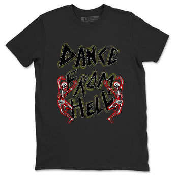 1s Travis Scott Medium Olive shirts to match jordans Dance From Hell unique Halloween sneaker tee Air Jordan 1 Travis Scott Medium Olive match shoes to clothes SNRT Sneaker Tees unisex cotton Black 2 shirts