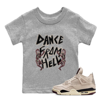 4s A Ma Maniere x Fossil Stone shirts to match jordans Dance From Hell unique Halloween sneaker tee Air Jordan 4 A Ma Maniere x Fossil Stone match shoes to clothes SNRT Sneaker Tees Youth Baby Heather Grey 1 tee