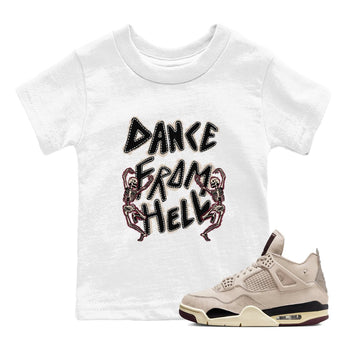 4s A Ma Maniere x Fossil Stone shirts to match jordans Dance From Hell unique Halloween sneaker tee Air Jordan 4 A Ma Maniere x Fossil Stone match shoes to clothes SNRT Sneaker Tees Youth Baby White 1 tee