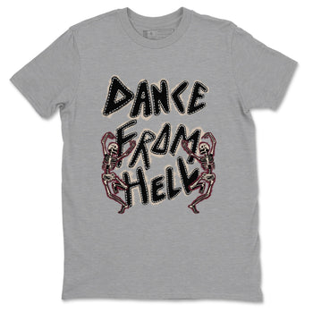 4s A Ma Maniere x Fossil Stone shirts to match jordans Dance From Hell unique Halloween sneaker tee Air Jordan 4 A Ma Maniere x Fossil Stone match shoes to clothes SNRT Sneaker Tees unisex cotton Heather Grey 2 shirts