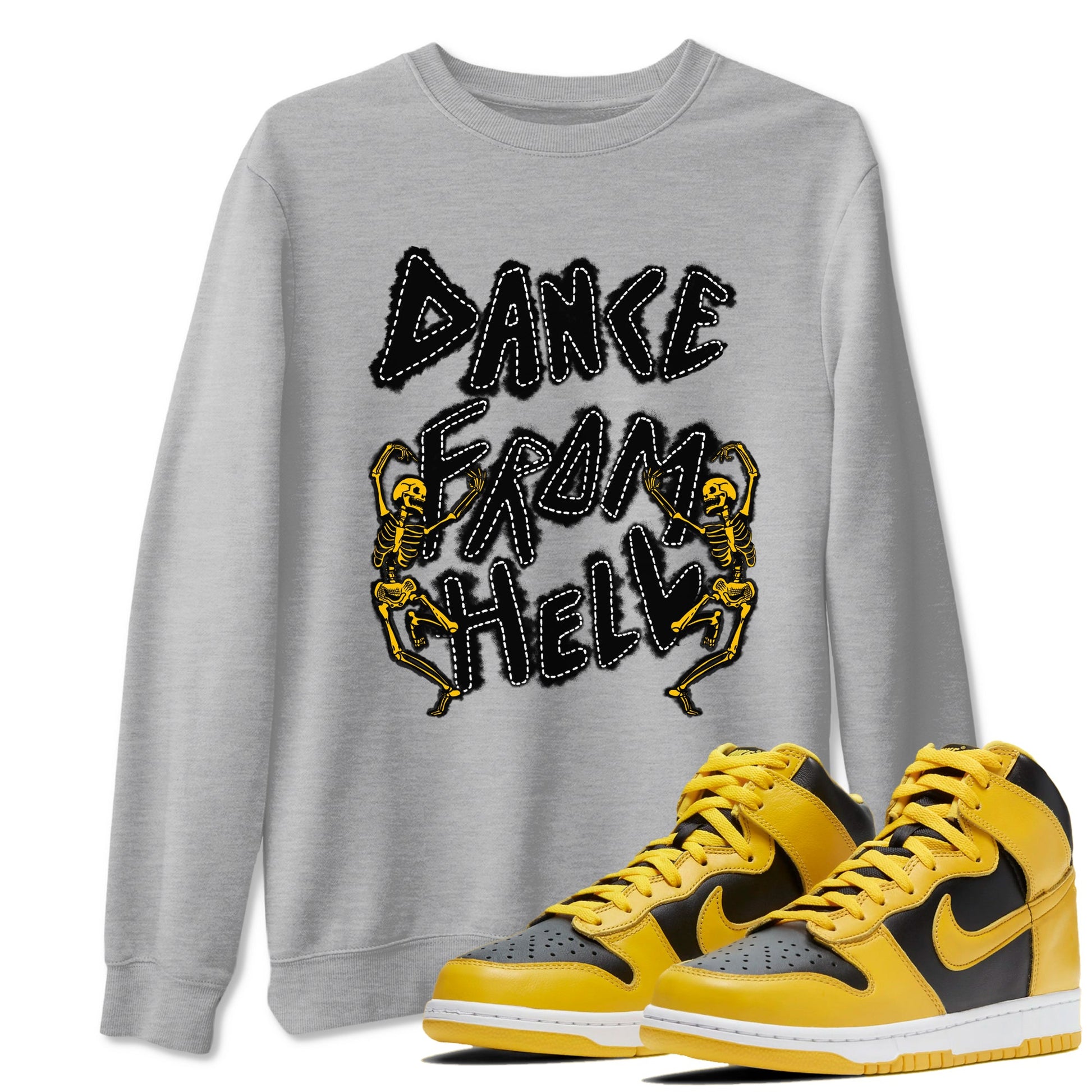 Dunk High Pollen shirts to match jordans Dance From Hell unique Halloween sneaker tee Dunk High Pollen match shoes to clothes SNRT Sneaker Tees unisex cotton Heather Grey 1 shirts