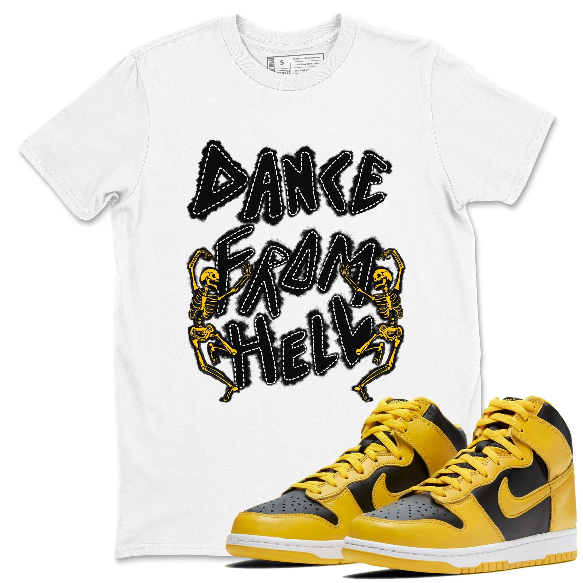 Dunk High Pollen shirts to match jordans Dance From Hell unique Halloween sneaker tee Dunk High Pollen match shoes to clothes SNRT Sneaker Tees unisex cotton White 1 shirts