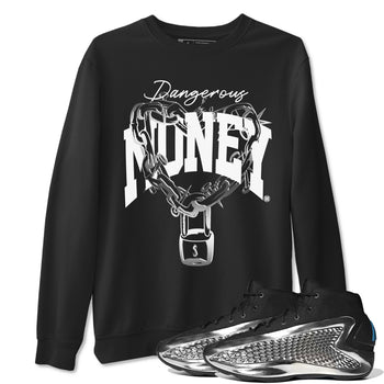 AE 1 Silver Metallic shirts to match jordans Dangerous Money graphic tees AE 1 Silver Metallic t shirts to match sneakers SNRT Sneaker Tees unisex cotton Black 1 shirts
