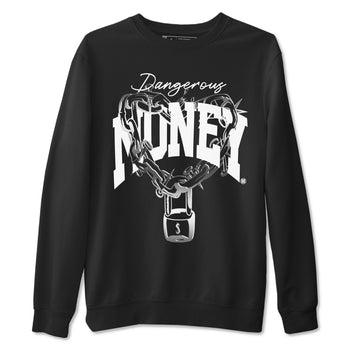 AE 1 Silver Metallic shirts to match jordans Dangerous Money graphic tees AE 1 Silver Metallic t shirts to match sneakers SNRT Sneaker Tees unisex cotton Black 2 shirts