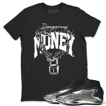AE 1 Silver Metallic shirts to match jordans Dangerous Money graphic tees AE 1 Silver Metallic t shirts to match sneakers SNRT Sneaker Tees unisex cotton Black 1 shirts