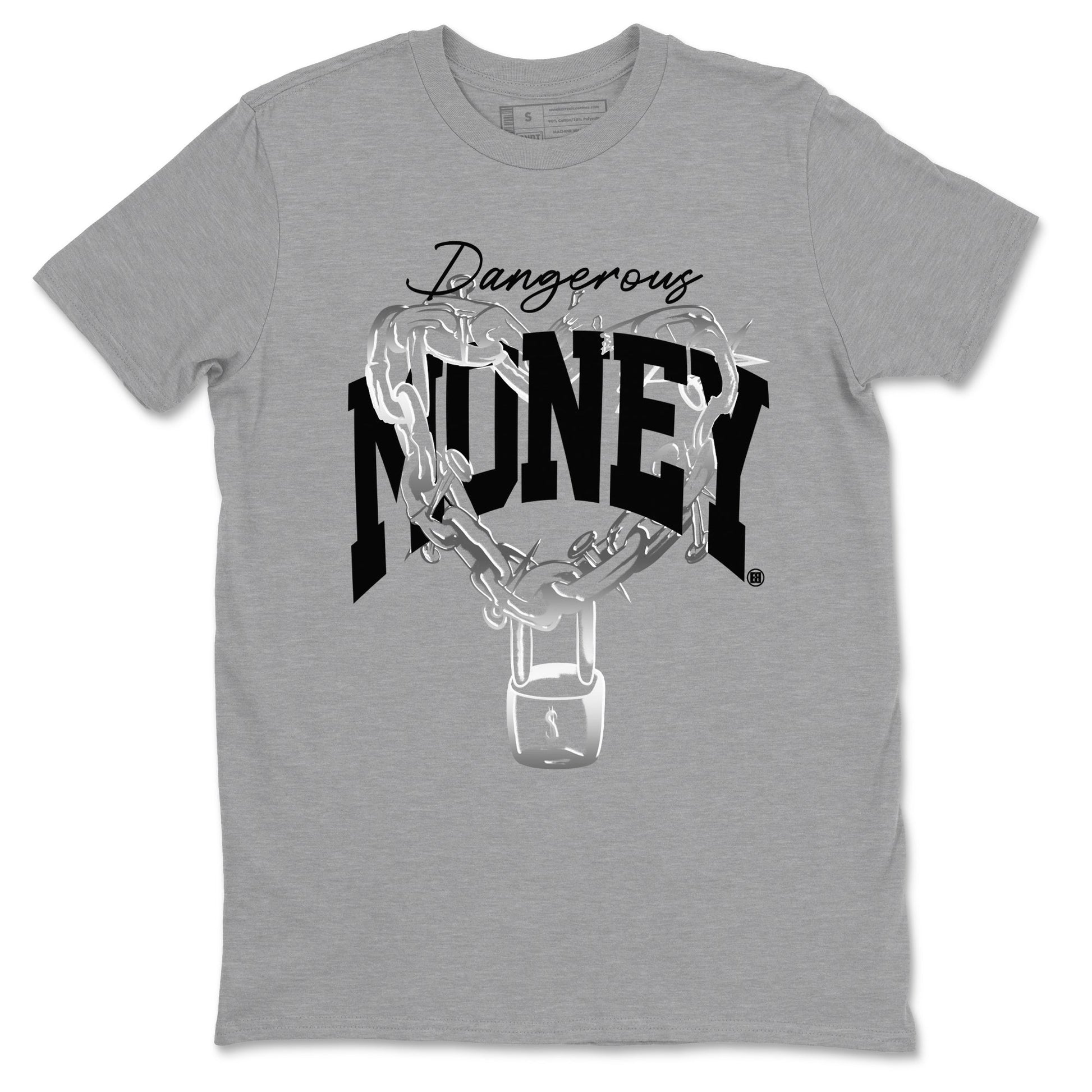 AE 1 Silver Metallic shirts to match jordans Dangerous Money graphic tees AE 1 Silver Metallic t shirts to match sneakers SNRT Sneaker Tees unisex cotton Heather Grey 2 shirts