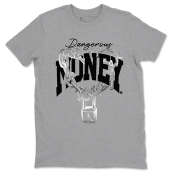 AE 1 Silver Metallic shirts to match jordans Dangerous Money graphic tees AE 1 Silver Metallic t shirts to match sneakers SNRT Sneaker Tees unisex cotton Heather Grey 2 shirts