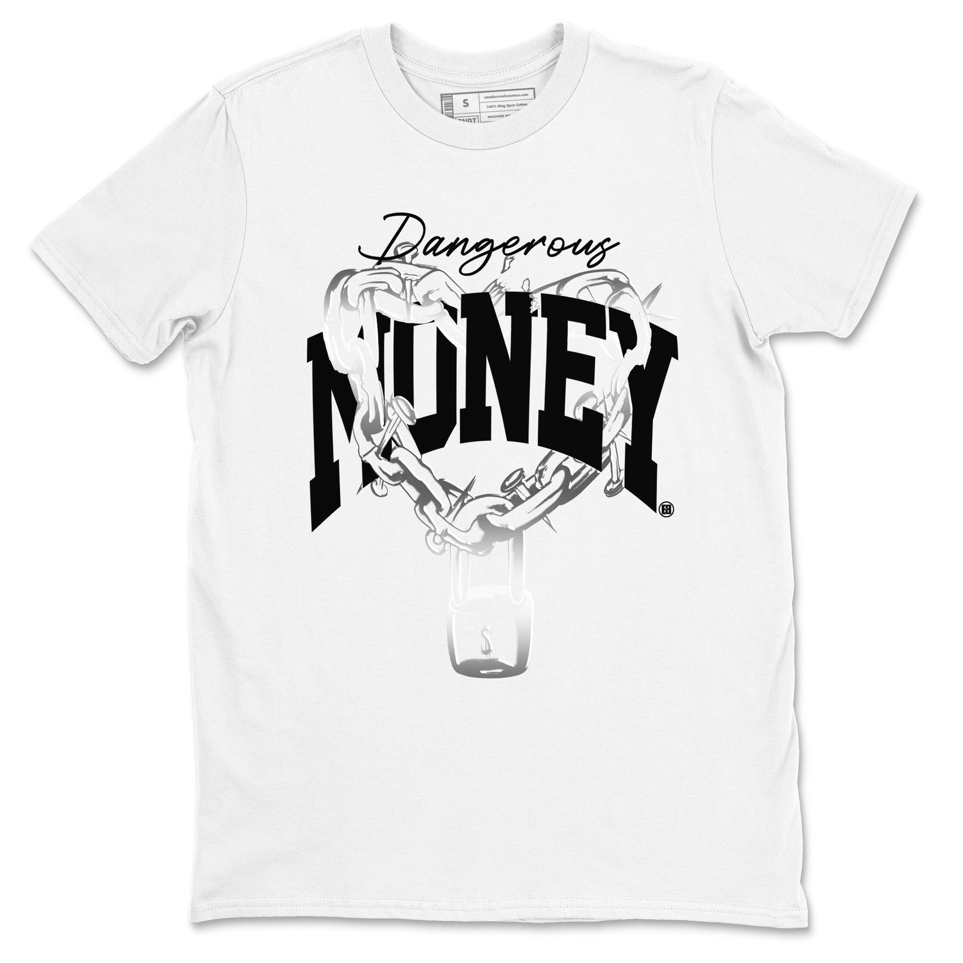 AE 1 Silver Metallic shirts to match jordans Dangerous Money graphic tees AE 1 Silver Metallic t shirts to match sneakers SNRT Sneaker Tees unisex cotton White 2 shirts