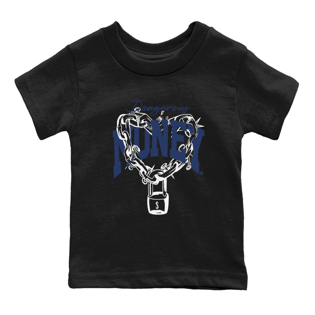 1s Midnight Navy shirts to match jordans Dangerous Money sneaker match tees Air Jordan 1 Midnight Navy match shoes to clothes SNRT Sneaker Tees Youth Baby Black 2 tee