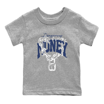 1s Midnight Navy shirts to match jordans Dangerous Money sneaker match tees Air Jordan 1 Midnight Navy match shoes to clothes SNRT Sneaker Tees Youth Baby Heather Grey 2 tee