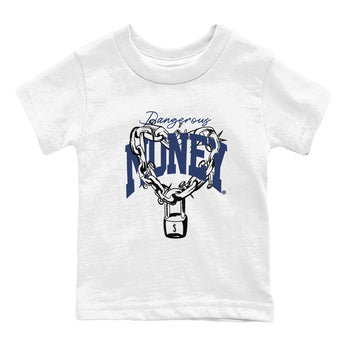 1s Midnight Navy shirts to match jordans Dangerous Money sneaker match tees Air Jordan 1 Midnight Navy match shoes to clothes SNRT Sneaker Tees Youth Baby White 2 tee