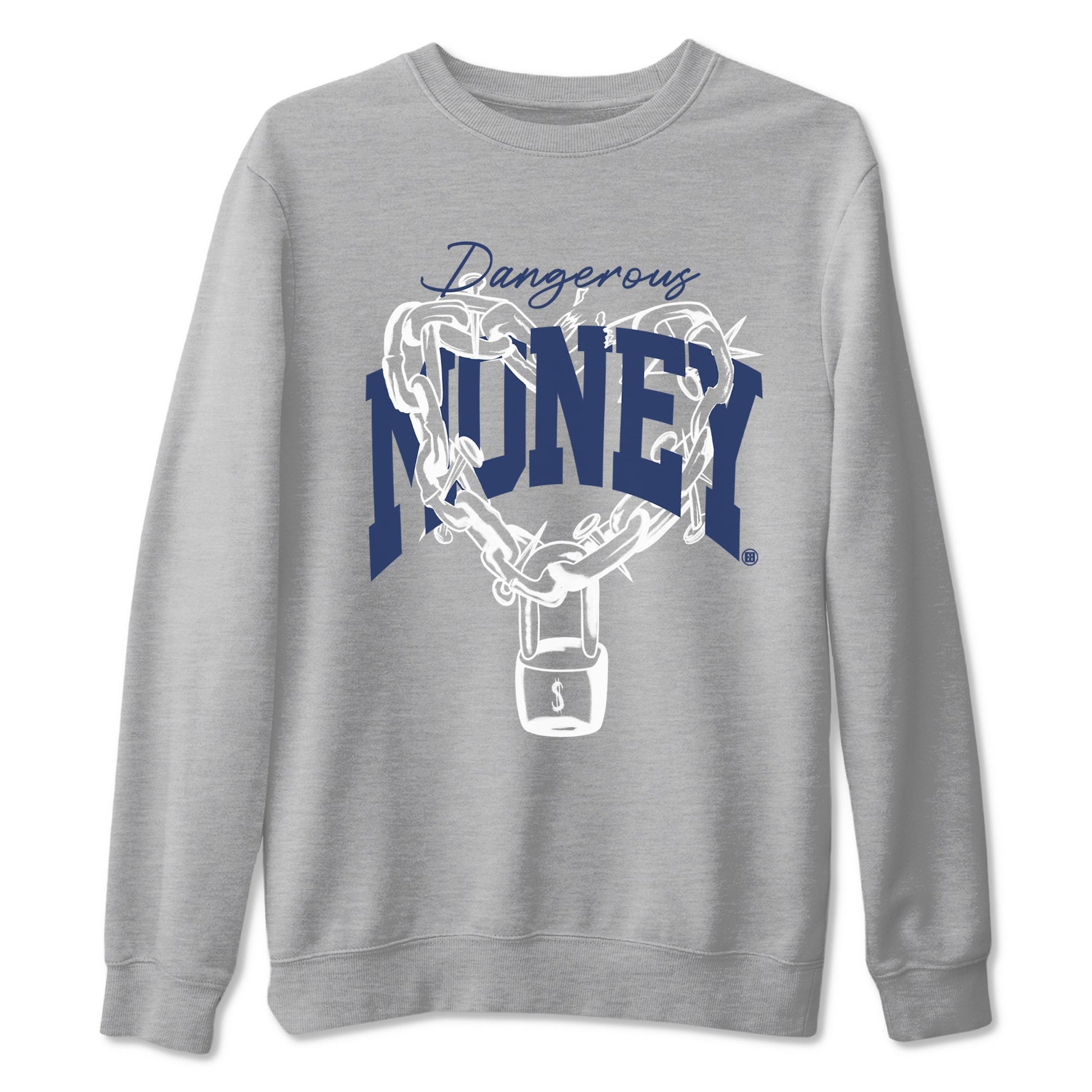 1s Midnight Navy shirts to match jordans Dangerous Money sneaker match tees Air Jordan 1 Midnight Navy match shoes to clothes SNRT Sneaker Tees unisex cotton Heather Grey 2 shirts