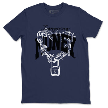 1s Midnight Navy shirts to match jordans Dangerous Money sneaker match tees Air Jordan 1 Midnight Navy match shoes to clothes SNRT Sneaker Tees unisex cotton Navy 2 shirts