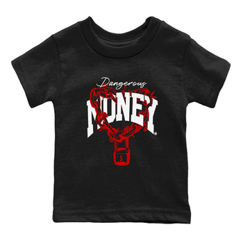 11s Bred Velvet shirts to match jordans Dangerous Money sneaker match tees Air Jordan 11 Bred Velvet match shoes to clothes SNRT Sneaker Tees Youth Baby Black 2 tee