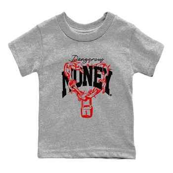 11s Bred Velvet shirts to match jordans Dangerous Money sneaker match tees Air Jordan 11 Bred Velvet match shoes to clothes SNRT Sneaker Tees Youth Baby Heather Grey 2 tee