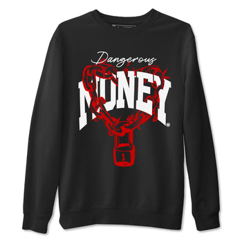 11s Bred Velvet shirts to match jordans Dangerous Money sneaker match tees Air Jordan 11 Bred Velvet match shoes to clothes SNRT Sneaker Tees unisex cotton Black 2 shirts