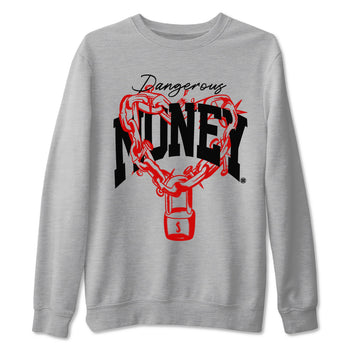 11s Bred Velvet shirts to match jordans Dangerous Money sneaker match tees Air Jordan 11 Bred Velvet match shoes to clothes SNRT Sneaker Tees unisex cotton Heather Grey 2 shirts