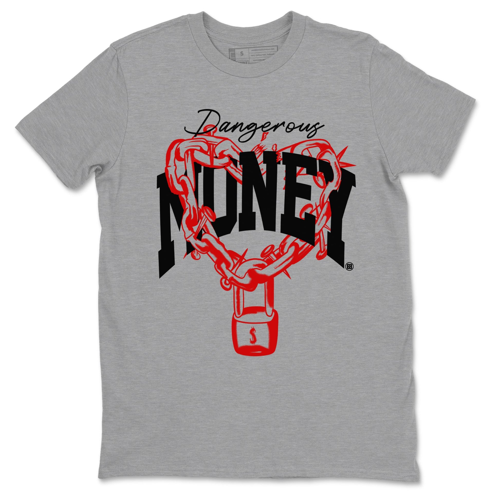 11s Bred Velvet shirts to match jordans Dangerous Money sneaker match tees Air Jordan 11 Bred Velvet match shoes to clothes SNRT Sneaker Tees unisex cotton Heather Grey 2 shirts