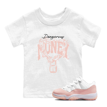 11s Legend Pink shirt to match jordans Dangerous Money sneaker tees Air Jordan 11 Legend Pink SNRT sneaker release tees baby toddler White 1 cotton Shirt
