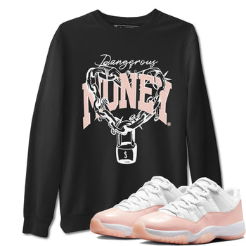 11s Legend Pink shirt to match jordans Dangerous Money sneaker tees Air Jordan 11 Legend Pink SNRT Sneaker Release Tees unisex cotton Black 1 crew neck shirt