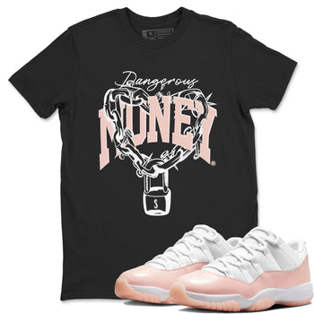 11s Legend Pink shirt to match jordans Dangerous Money sneaker tees Air Jordan 11 Legend Pink SNRT Sneaker Release Tees unisex cotton Black 1 crew neck shirt