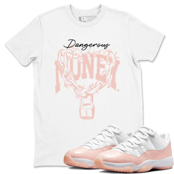 11s Legend Pink shirt to match jordans Dangerous Money sneaker tees Air Jordan 11 Legend Pink SNRT Sneaker Release Tees unisex cotton White 1 crew neck shirt