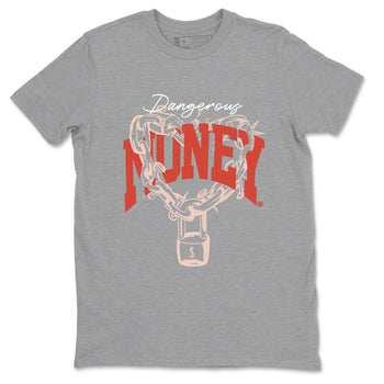 13s Dune Red shirts to match jordans Dangerous Money sneaker match tees Air Jordan 13 Dune Red SNRT Sneaker Tees streetwear brand Heather Grey 2 unisex cotton tee