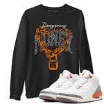 3s Georgia Peach shirt to match jordans Dangerous Money sneaker tees Air Jordan 3 Retro Georgia Peach SNRT Sneaker Release Tees unisex cotton Black 1 crew neck shirt