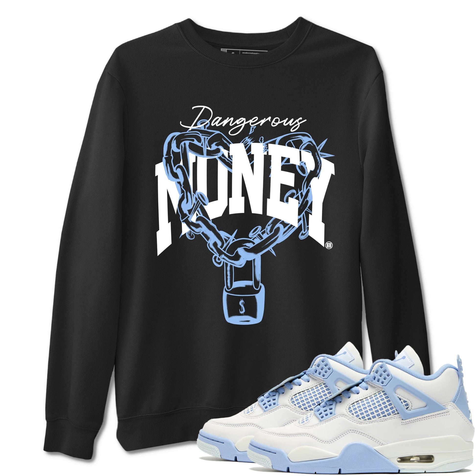 4s Forget Me Not shirts to match jordans Dangerous Money graphic tees Air Jordan 4 Forget Me Not match shoes to clothes SNRT Sneaker Tees unisex cotton Black 1 shirts