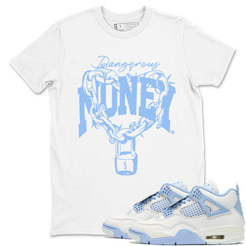 4s Forget Me Not shirts to match jordans Dangerous Money graphic tees Air Jordan 4 Forget Me Not match shoes to clothes SNRT Sneaker Tees unisex cotton White 1 shirts