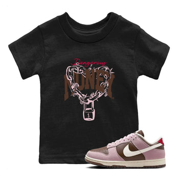 Dunk Cacao Wow And Pink Foam shirts to match jordans Dangerous Money sneaker match tees Dunk Cacao Wow And Pink Foam SNRT Sneaker Tees streetwear brand Baby and Youth Black 1 cotton tee