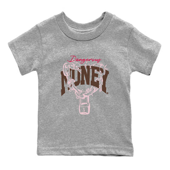 Dunk Cacao Wow And Pink Foam shirts to match jordans Dangerous Money sneaker match tees Dunk Cacao Wow And Pink Foam SNRT Sneaker Tees streetwear brand Baby and Youth Heather Grey 2 cotton tee