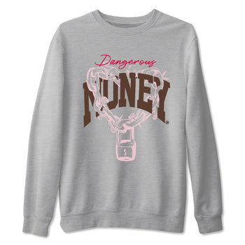 Dunk Cacao Wow And Pink Foam shirts to match jordans Dangerous Money sneaker match tees Dunk Cacao Wow And Pink Foam SNRT Sneaker Tees streetwear brand Heather Grey 2 unisex cotton tee