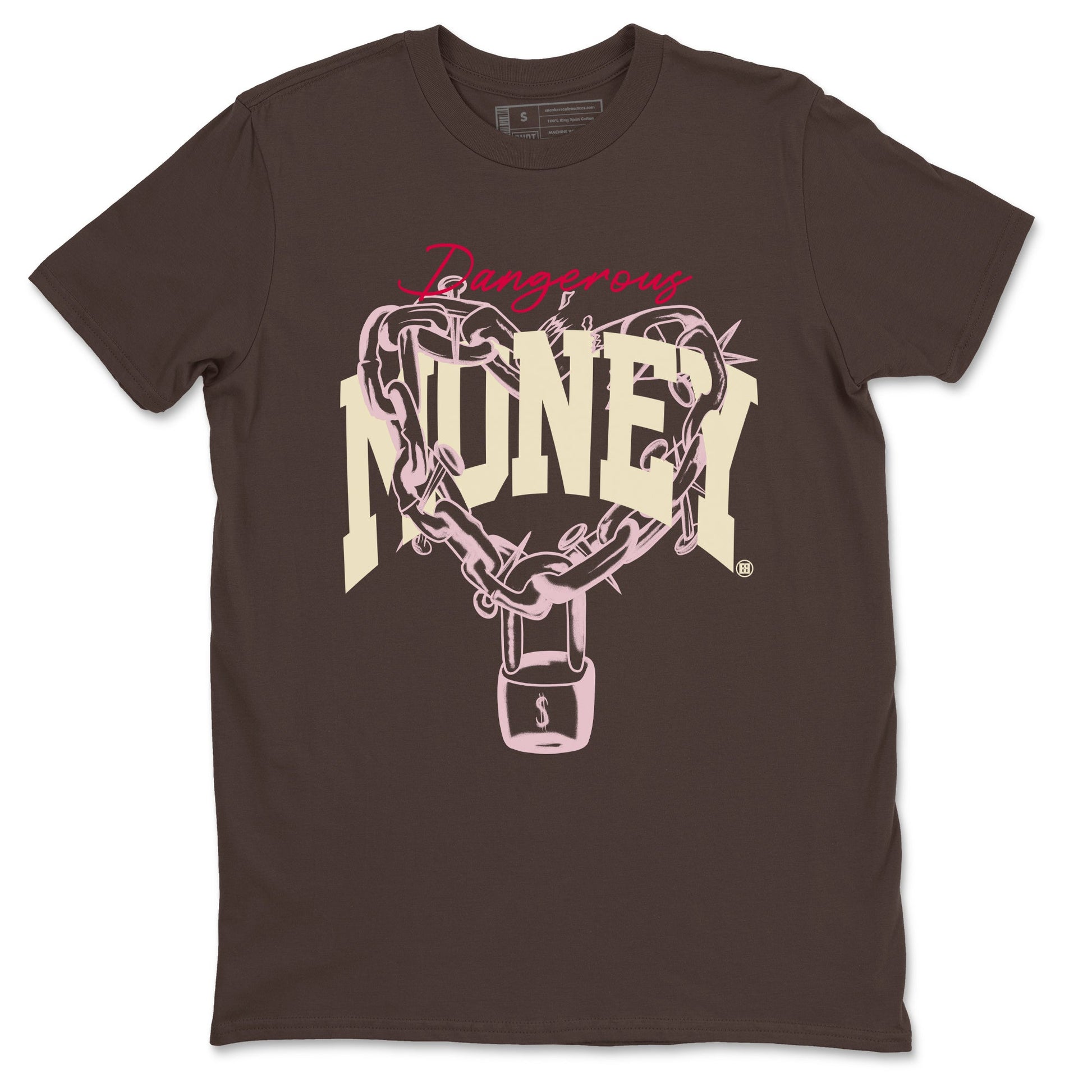Dunk Cacao Wow And Pink Foam shirts to match jordans Dangerous Money sneaker match tees Dunk Cacao Wow And Pink Foam SNRT Sneaker Tees streetwear brand Dark Chocolate 2 unisex cotton tee