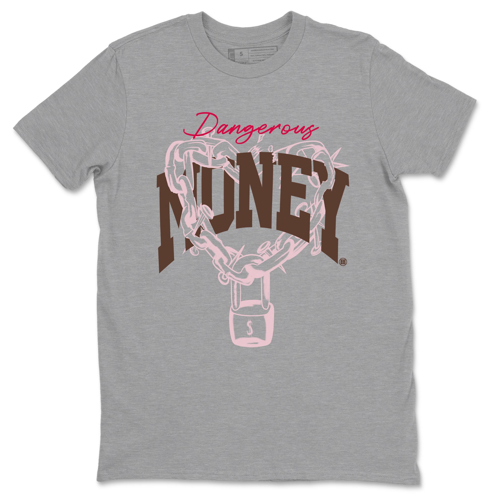 Dunk Cacao Wow And Pink Foam shirts to match jordans Dangerous Money sneaker match tees Dunk Cacao Wow And Pink Foam SNRT Sneaker Tees streetwear brand Heather Grey 2 unisex cotton tee