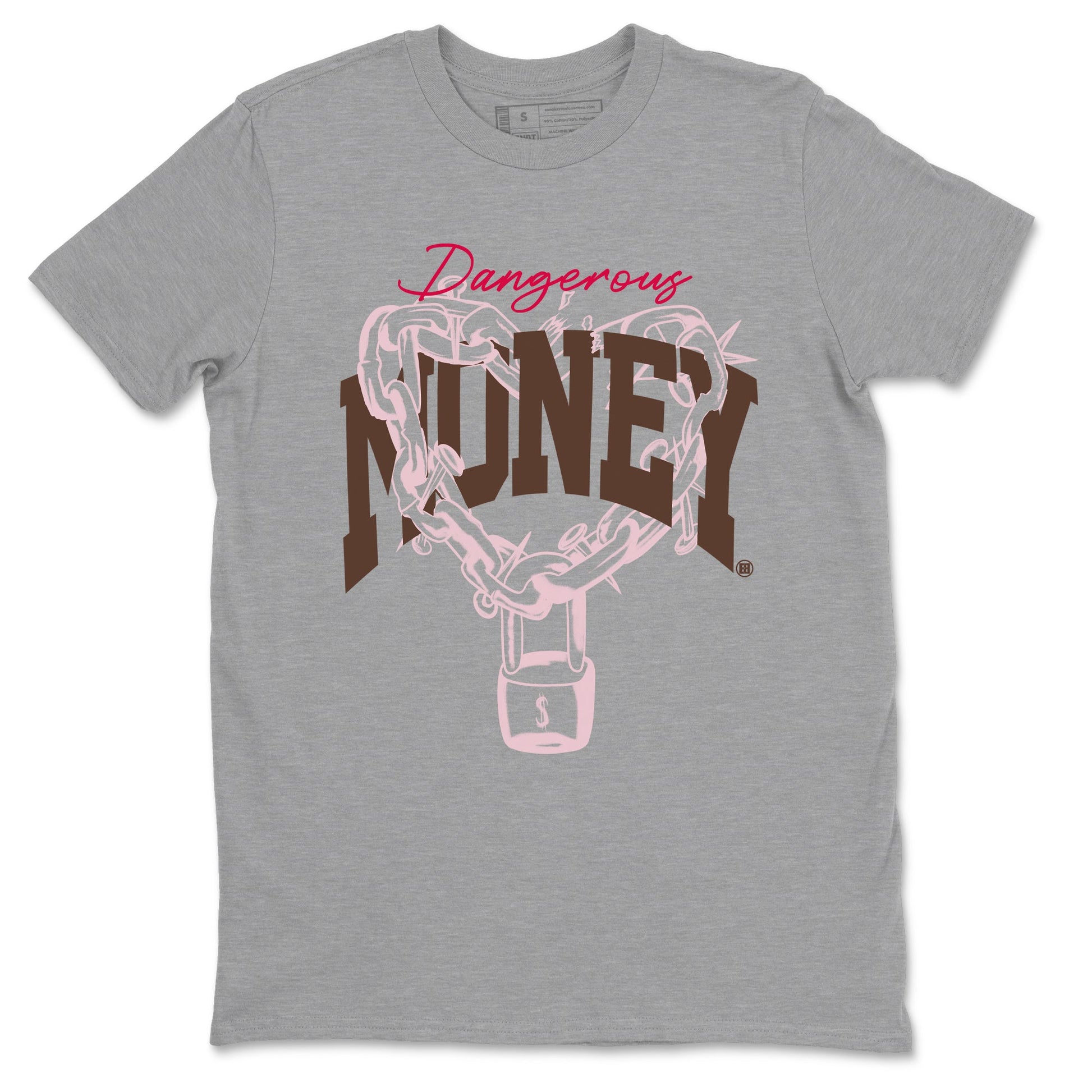 Dunk Cacao Wow And Pink Foam shirts to match jordans Dangerous Money sneaker match tees Dunk Cacao Wow And Pink Foam SNRT Sneaker Tees streetwear brand Heather Grey 2 unisex cotton tee