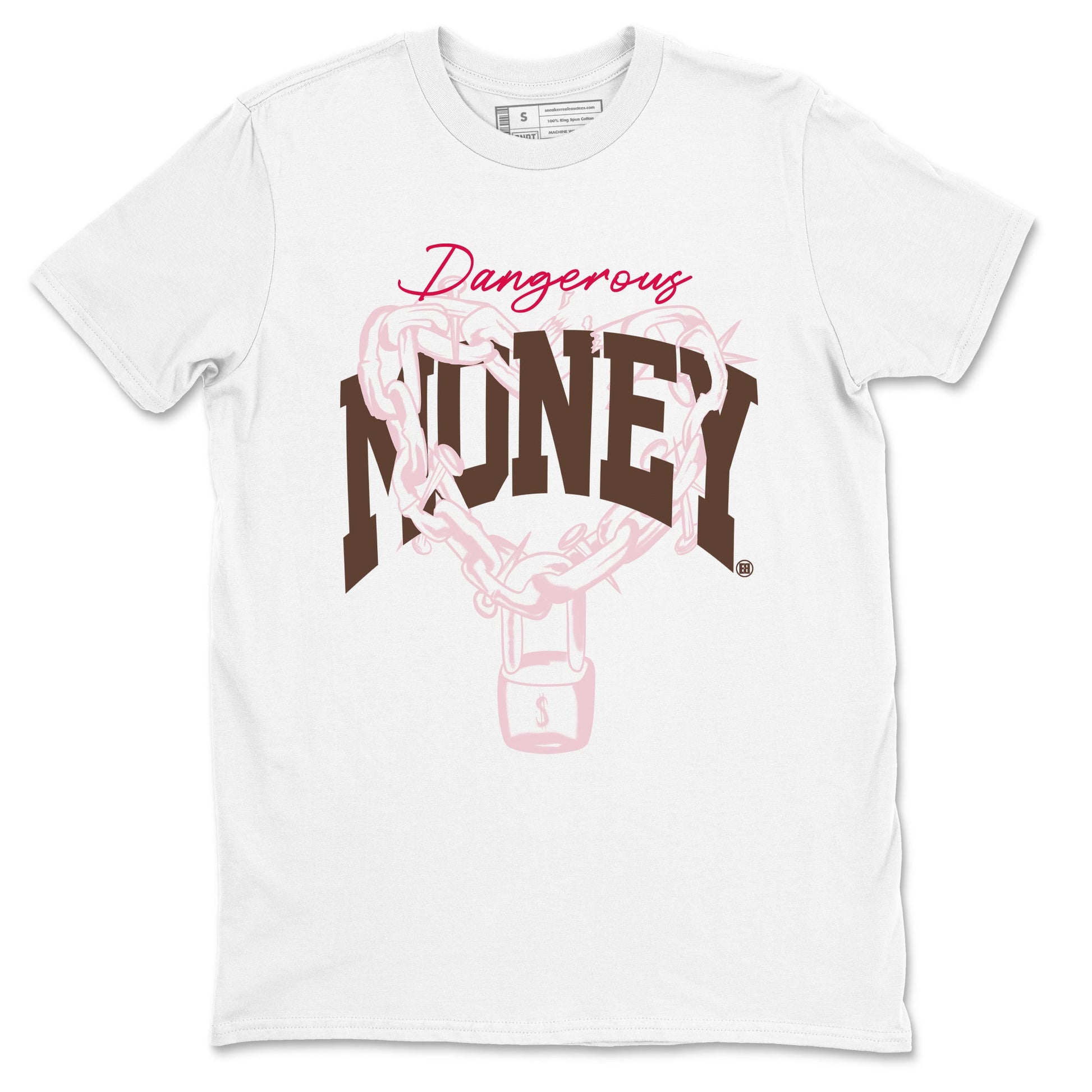 Dunk Cacao Wow And Pink Foam shirts to match jordans Dangerous Money sneaker match tees Dunk Cacao Wow And Pink Foam SNRT Sneaker Tees streetwear brand White 2 unisex cotton tee